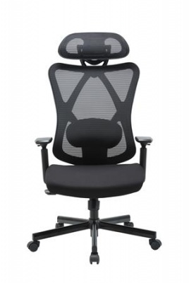Kancelárska stolička, čalúnená, nastaviteľná opierka hlavy, "Cope", čierna