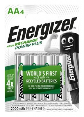 Nabíjateľná batéria, AA tužková, 4x2000 mAh, ENERGIZER "Power Plus"