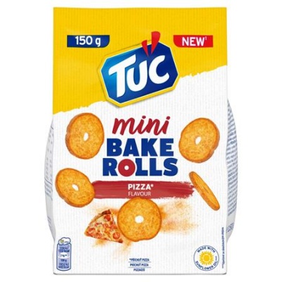 Opečené chlebové krúžky, 150 g, TUC "Mini Bake Rolls", pizzové