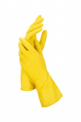 Latexové rukavice, veľkosť S, žltá