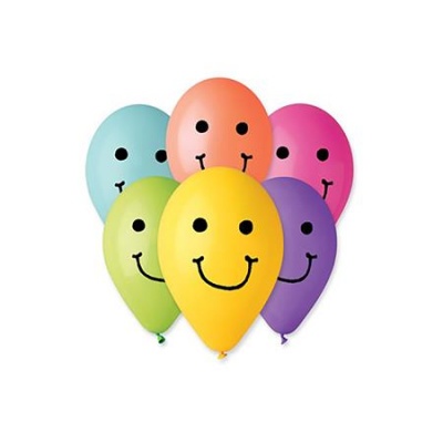 Balón, 30 cm, smiley, rôzne farby