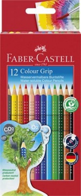 Farebné ceruzky, sada, trojhranný tvar, FABER-CASTELL "Grip 2001", 12 rôznych farieb