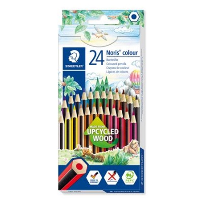 Farebné ceruzky, sada, šesťhranné, STAEDTLER "Noris Colour 185", 24 rôznych farieb